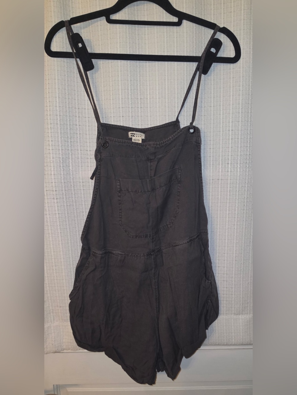 Billabong Women's Charcoal Overalls Shorts with Front Pocket